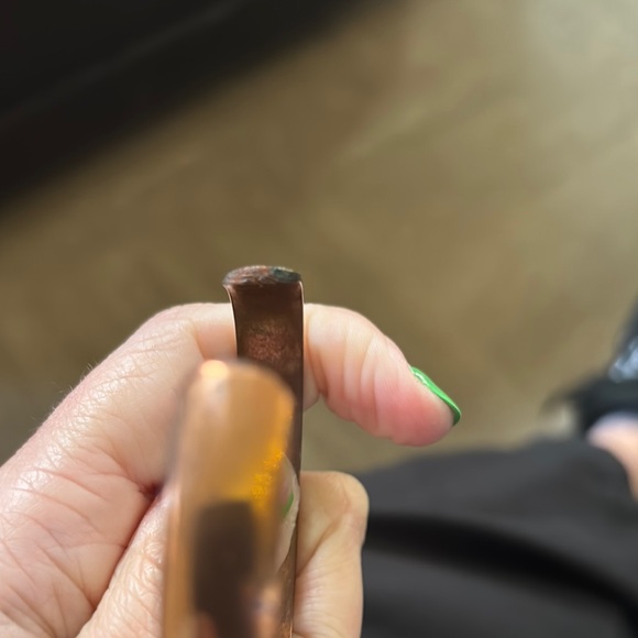 Brown Minimalist Copper Cuff Bracelet - Picture 5 of 7